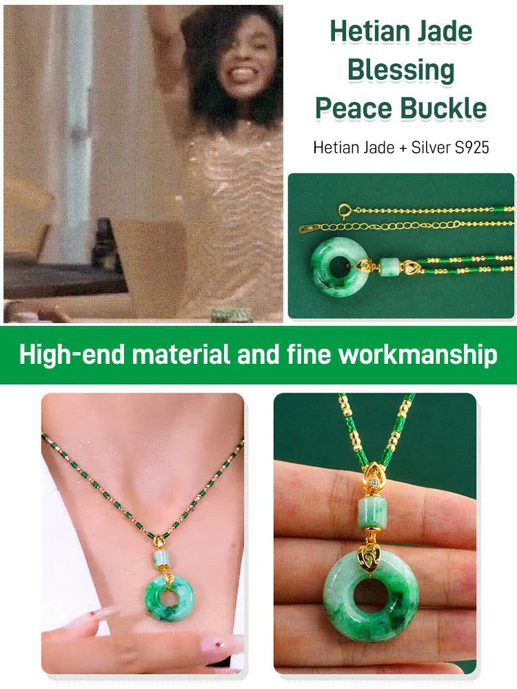 2025 HOT SALE Hetian Jade Prayer Peace Buckle