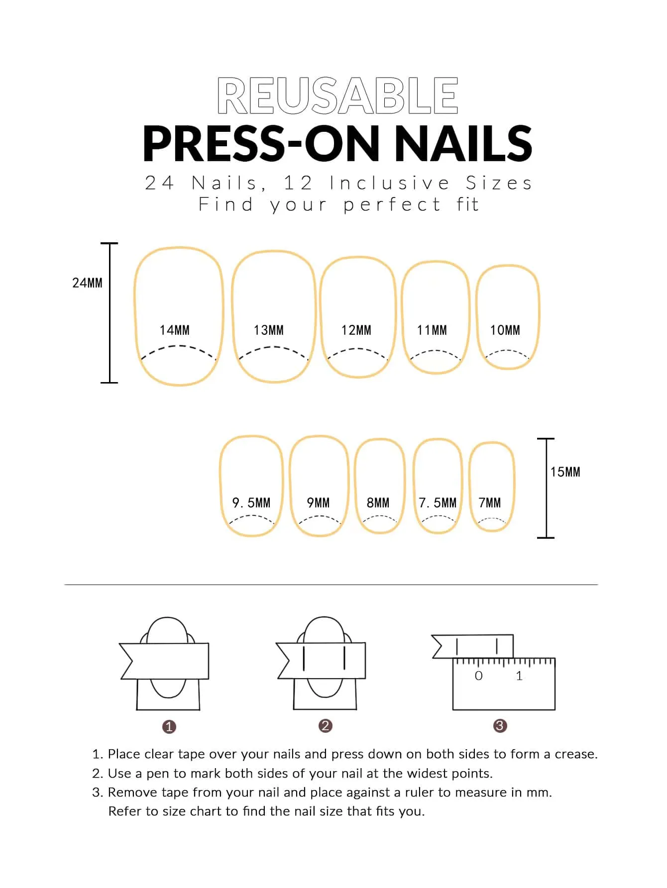 24pcs Long White Pure Color Glossy Square Fake Nail Press On Nails False Nails