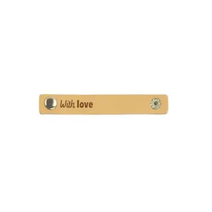 2Stk. Lederlabel mit Drucknpof - "With Love"