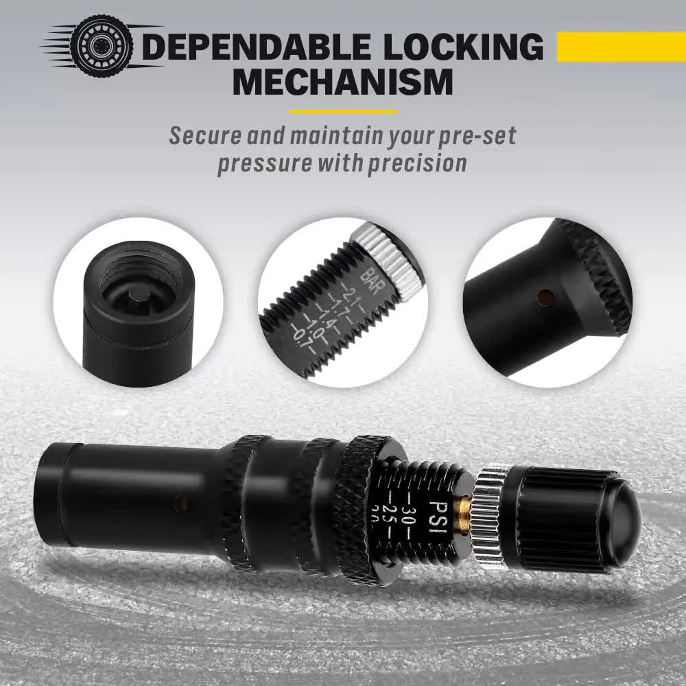 4-Piece Tyre Deflators | Air Deflator Tire Valve Core Tool | 10-30 PSI | Portable 4x4 AU