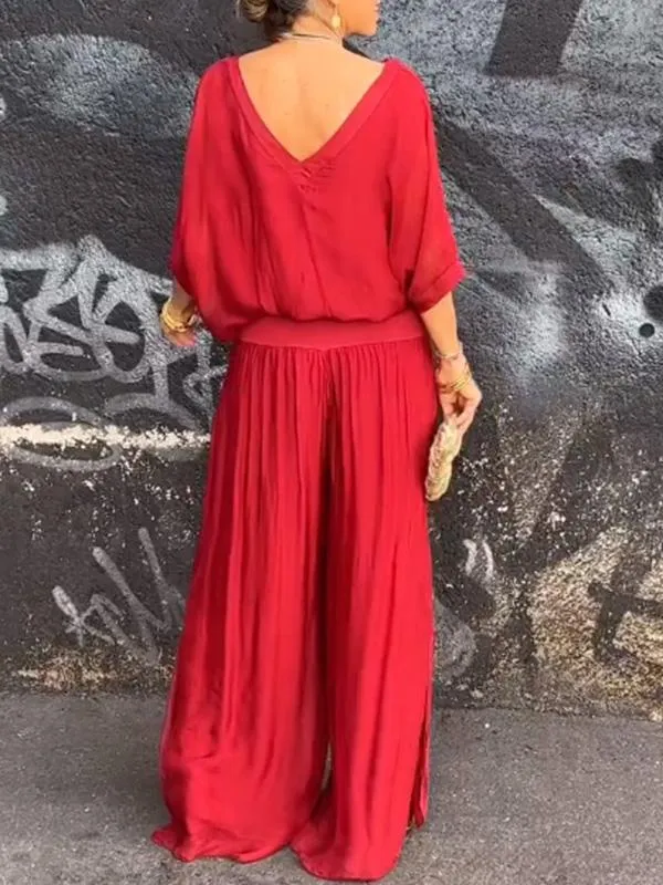  50% korting op de lente Elegante losse tweedelige chiffon set