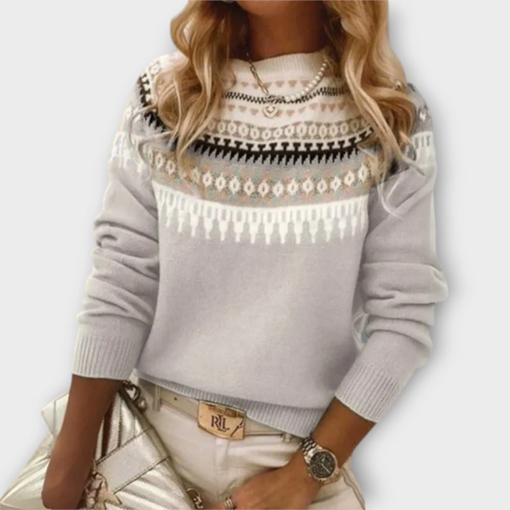 Ava Patterned Knit Sweater