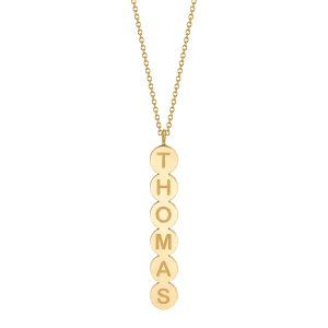 Bubble Round Vertical ID Necklace