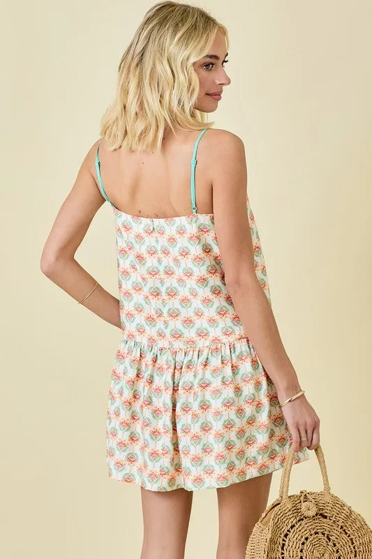 Drop Waist Patterned Dress