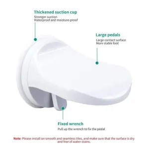 Durable Plastic Shower Footrest with Strong Suction Cups