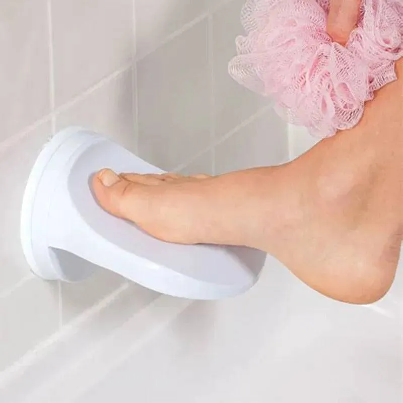 Durable Plastic Shower Footrest with Strong Suction Cups