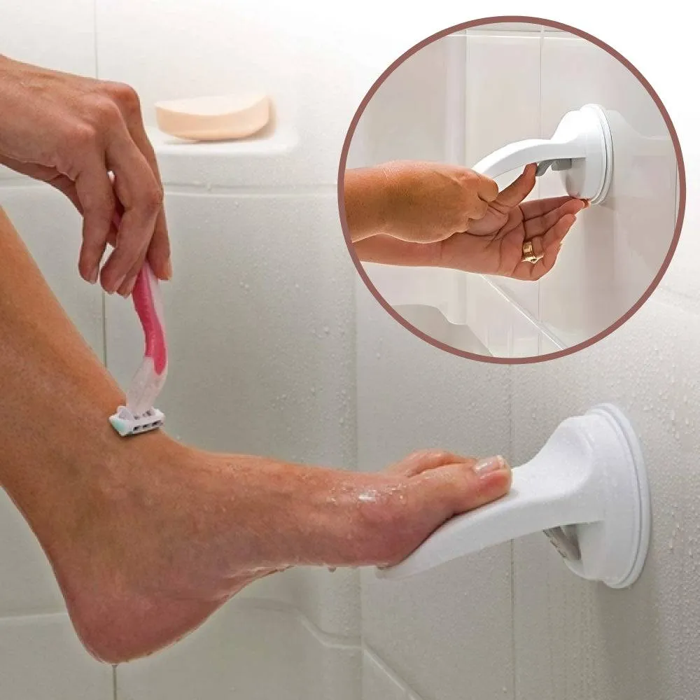 Durable Plastic Shower Footrest with Strong Suction Cups
