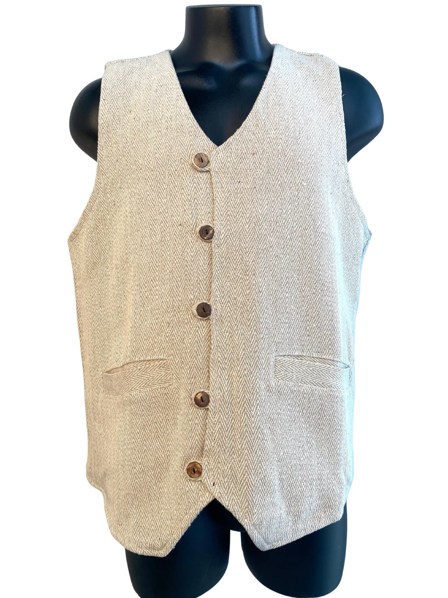 Herringbone Vest Natural