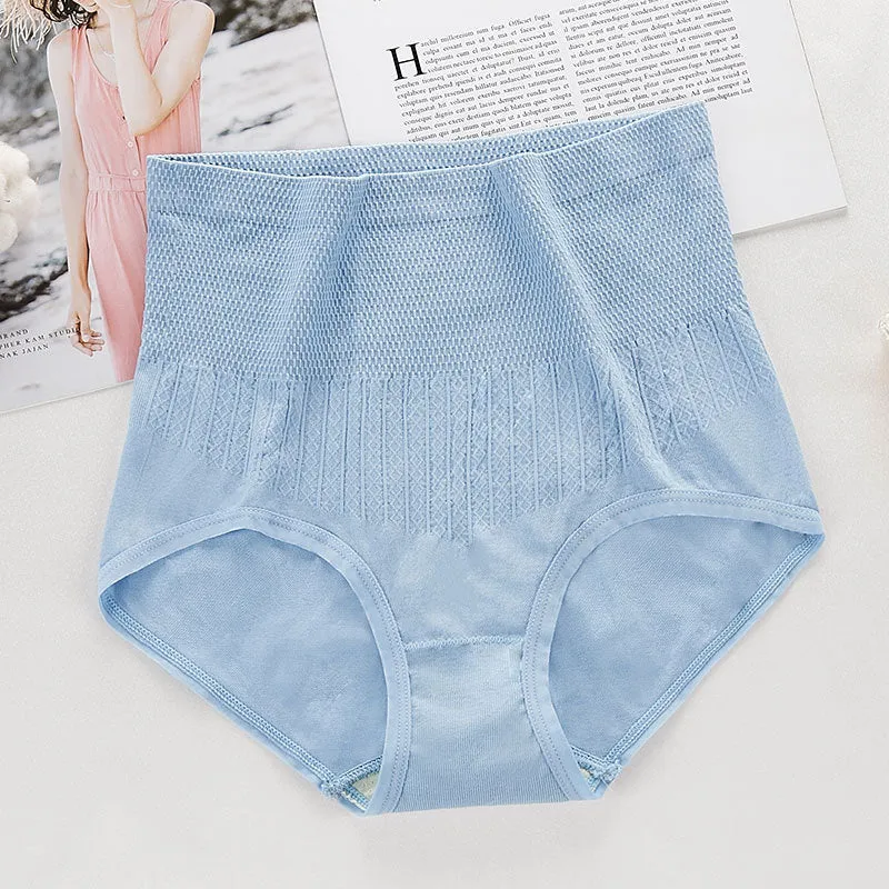 High Waisted Tummy Control & Hip Lifting Seamless Mugwort Antibacterial Panties