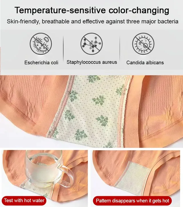 High Waisted Tummy Control & Hip Lifting Seamless Mugwort Antibacterial Panties