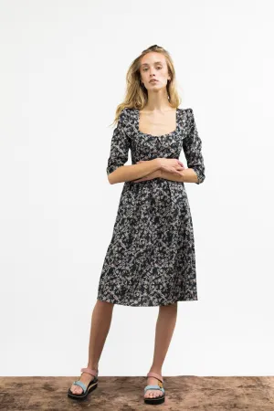 Marisol Dress / Black Cotton Floral