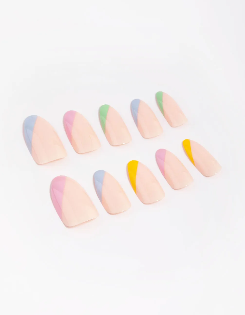 Multi Splice Coloured Tips Press On Nails