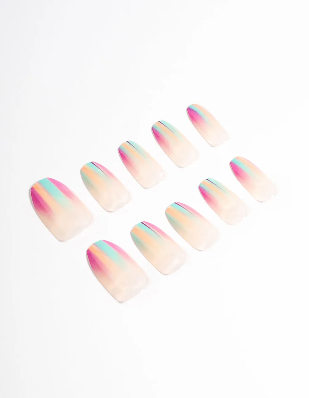 Plastic Bright Brush Stroke Press On Nails