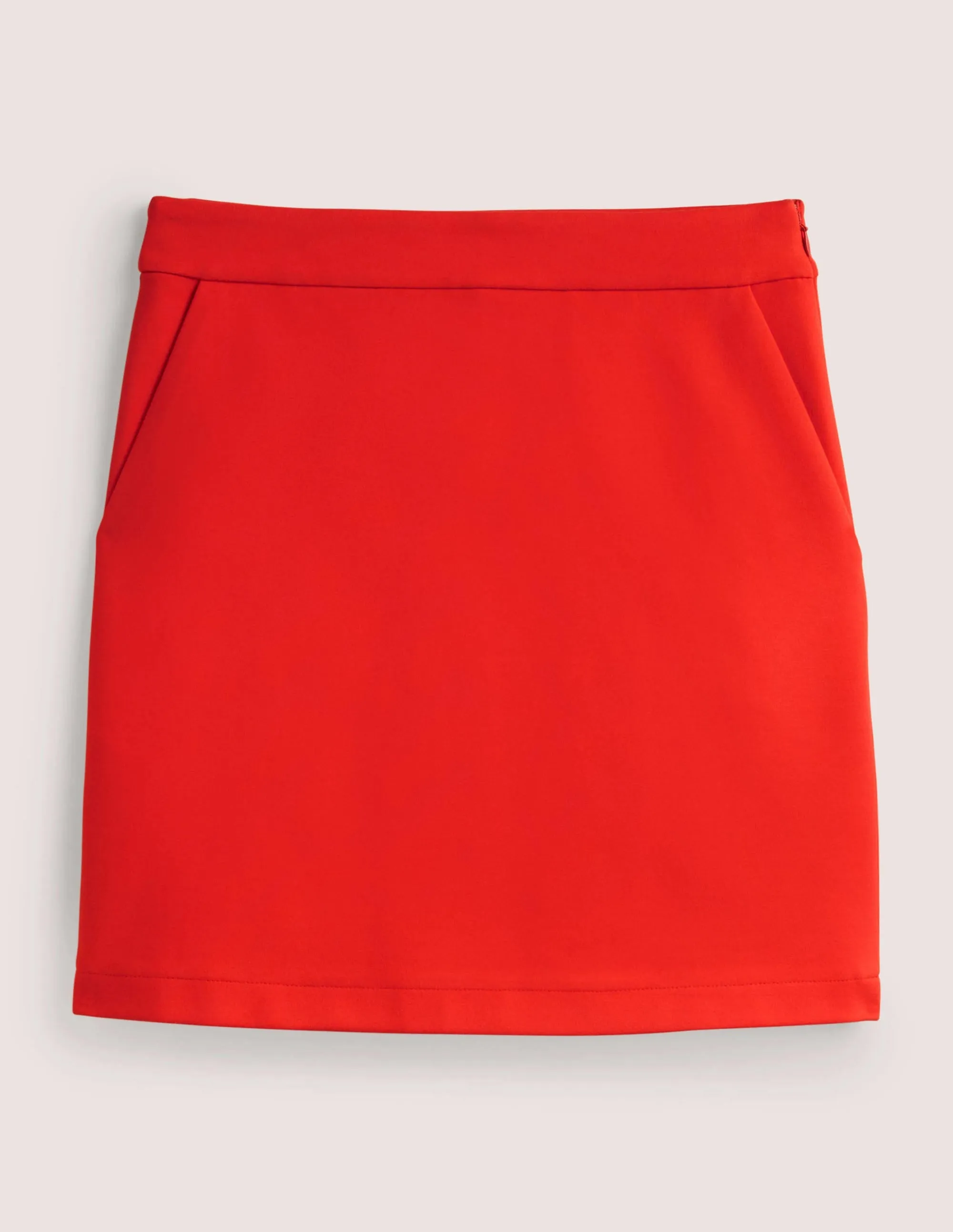 Ponte A-line Mini Skirt-Rocket Red