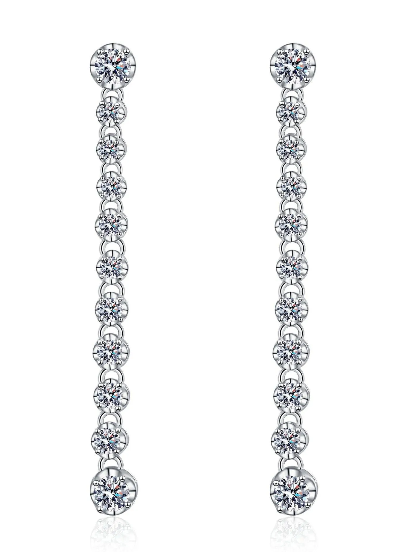 RSE 109 Elegance Redefined Moissanite Geometric Dainty Long Drop Earring