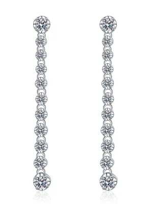 RSE 109 Elegance Redefined Moissanite Geometric Dainty Long Drop Earring