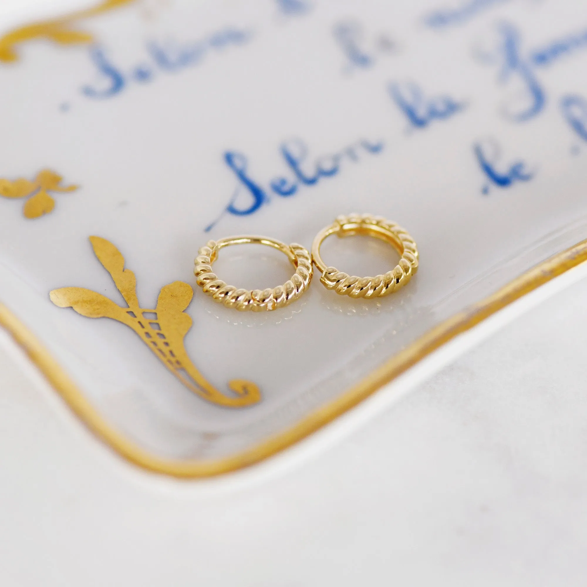 Twisted Petite Hoops