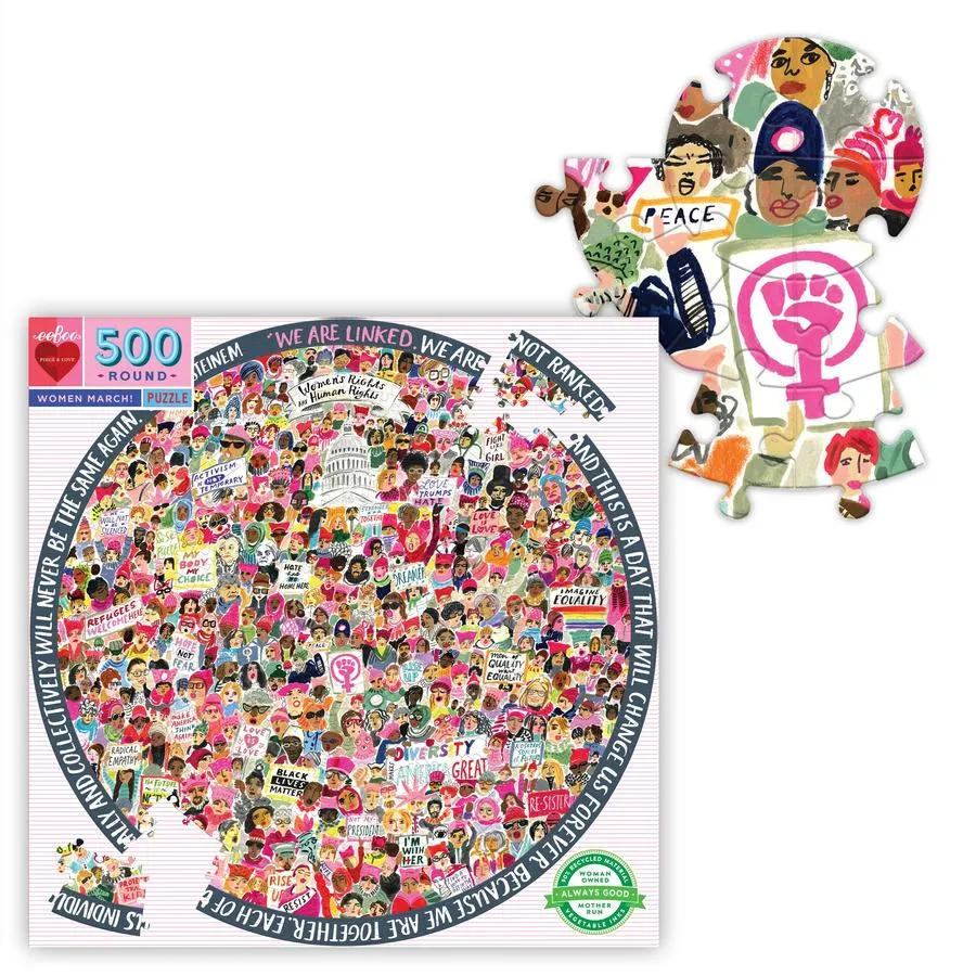 Women March! 500 Piece Round Puzzle