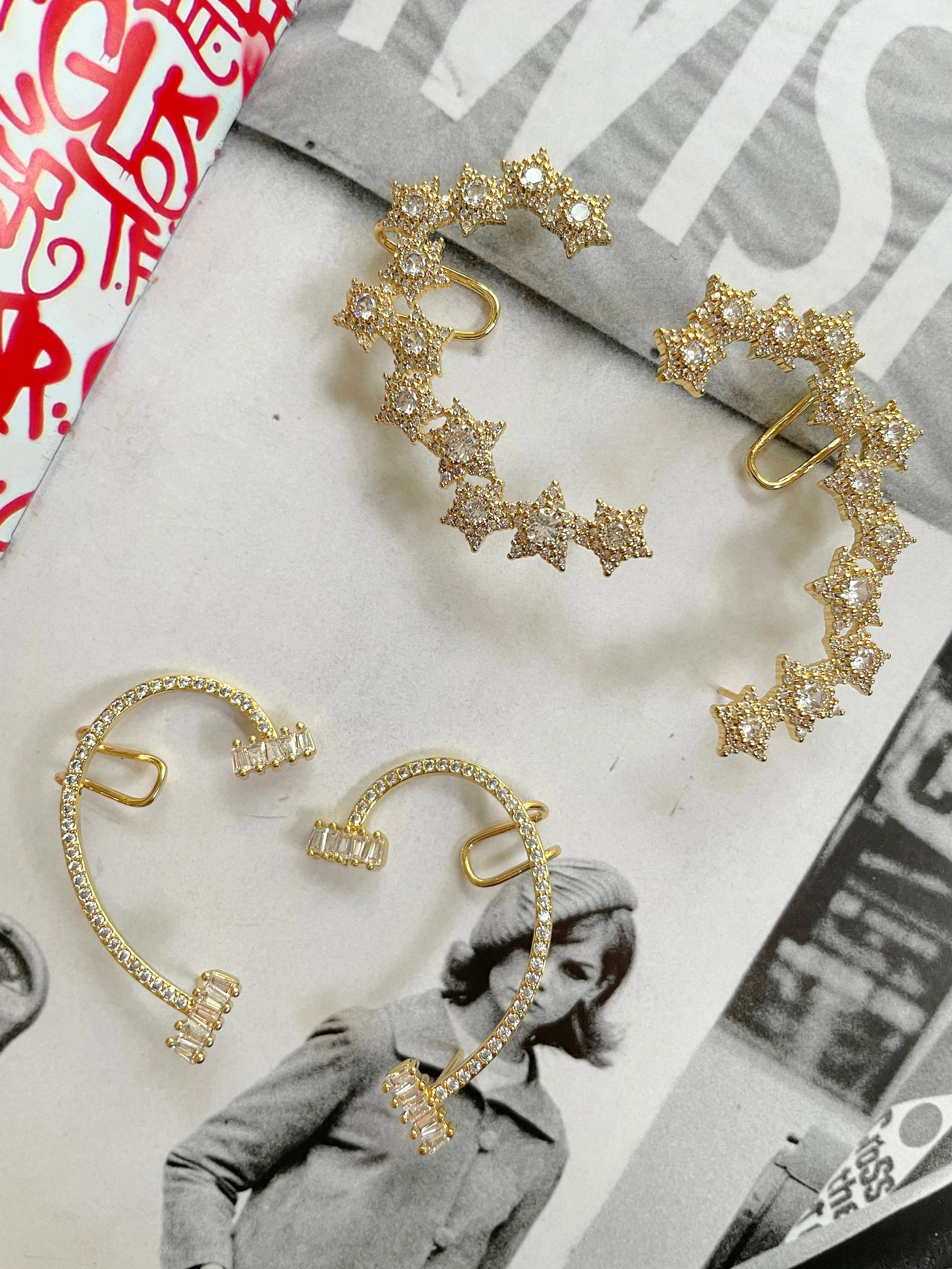 Zirconia design Single earrings